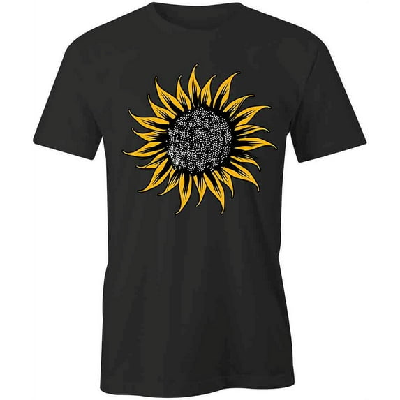 Sunflower T-Shirt | Pretty Flower Black Tee Gift