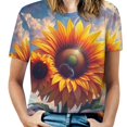 thumbnail image 1 of Sunflower T Shirts Basic T-Shirt Short Sleeve Ladies Tee Shirt Summer Graphic Clothing, 1 of 5