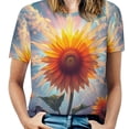 thumbnail image 1 of Sunflower T-Shirts Casual T-Shirt Short Sleeve Women Trendy Tshirt Beach Custom Tops, 1 of 5