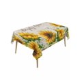 thumbnail image 1 of Sunflower Table Cloth, Waterproof Tablecloth for Rectangle Tables, Yellow Floral Farmhouse Botanical Vintage Art Reusable Washable Fabric Table Cover for Restaurant Kitchen Dining Tables 60"x120", 1 of 9