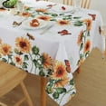 thumbnail image 1 of Sunflower Table Cloths 60 x 84 Inch Rectangle Summer Tablecloth, Water Proof Wipe Clean Dust-Proof White Polyester Fabric Table Cover for Fall Kitchen, Party, Picnic, Indoor, Outdoor, 1 of 5
