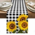thumbnail image 1 of Sunflower Table Runner - 70 Inch Long, Kitchen Dining Table Runner Dresser Scarves, Yellow Spring Flora Summer Botanical Plaid Farmhouse Decor for Coffee Tables Wedding Party Banquet, 1 of 8
