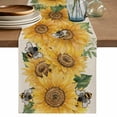 thumbnail image 1 of Sunflower Table Runner 70 Inches, Green Botanical Yellow Floral Summer Rustic Bed Runner Dresser Scarves Tabletop for Indoor Outdoor Parties/Ceremony/Banquet, 13" x 70", 1 of 9