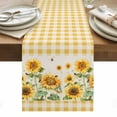 thumbnail image 1 of Sunflower Table Runner - 72 Inch Long, Kitchen Dining Table Runner Dresser Scarves, Retro Buffalo Plaid Yelloe Beige Country Bee Farmhouse Decor for Coffee Tables Wedding Party Banquet, 1 of 8