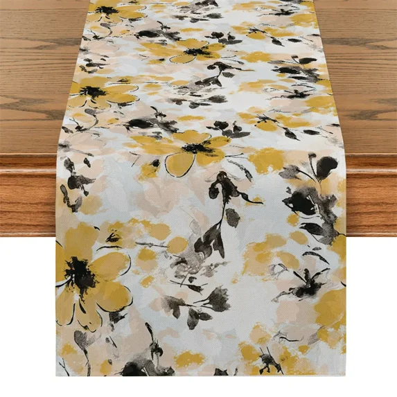 Sunflower Table Runner Holiday Party Kitchen Dining Table Runner Table Center for Home Dining Party Wedding Indoor Outdoor r