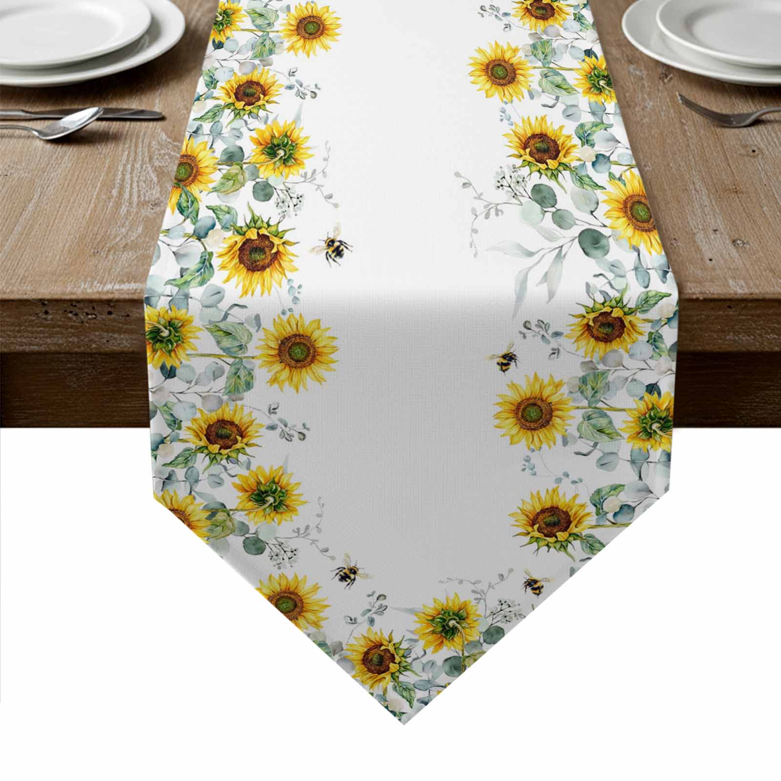 Spring Table Runner 108 Sunflower Table Runner Linen Burlap Table Runner 108 Inches Long Sage ...