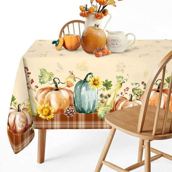 Sunflower Tablecloth, Fall SunflowerTablecover 60 x 102,Wrinkle Resistant Washable Floral Table Cloths,Perfect for Kitchen Dinner,Family Gathering,Holiday Dining Room Table,Picnic