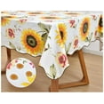 thumbnail image 1 of DurableDelights Sunflower Rectangular Vinyl Tablecloth with Flannel Backing - 54" x 72", 1 of 10