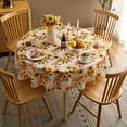 thumbnail image 1 of Sunflower Tablecloth,Orange Floral Table Cloth for Round Tables,Waterproof Resistant Flower Table Cover for Kitchen Dining Room(60 Inch Round), 1 of 6