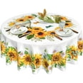 thumbnail image 1 of Sunflower Tablecloth Round 70 Inch Yellow Floral Table Cloth Washable Reusable Farmhouse Sunflower Table Cover, for Home Patio Party Picnic Dinner Table Decor, 1 of 8