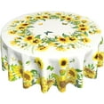 thumbnail image 1 of Sunflower Tablecloth Round Summer Yellow Farmhouse Floral Table Cloths Circular Table Cover Waterproof and Dustproof Wipeable Polyester Tabletop for Dining Kitchen Picnic Party Decor 60 Inch, 1 of 7