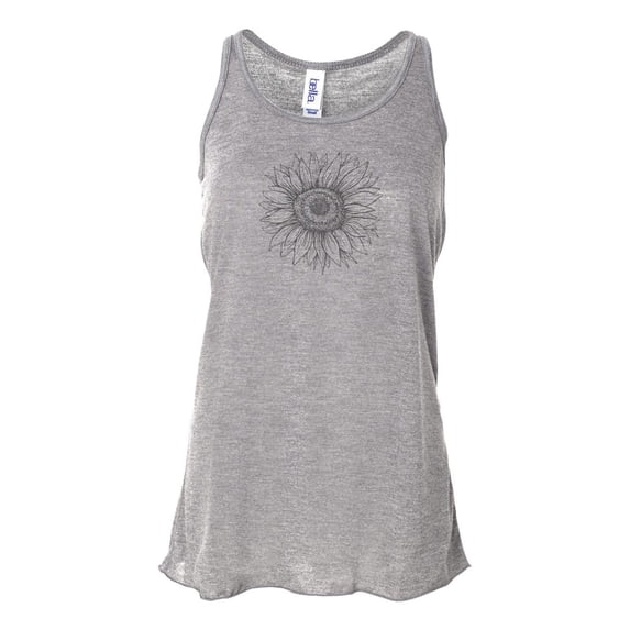 "Sunflower Tank Top, Racerback, Sunflower Lover, Nature Tank, Racerback Tank Top, Sublimation, Workout Top, Soft Bella Tank, Gift For Her, Athletic Grey, MEDIUM"