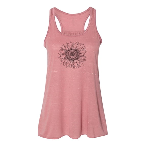 "Sunflower Tank Top, Racerback, Sunflower Lover, Nature Tank, Racerback Tank Top, Sublimation, Workout Top, Soft Bella Tank, Gift For Her, Mauve Marble, MEDIUM"