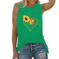 thumbnail image 1 of Sunflower Tank Top for Women Sunrise Sunshine Sleeveless Summer Shirts Outdoor Workout Hawaiian Beach Crewneck Loose Camisoles, 1 of 4