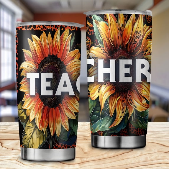 Sunflower Teacher Tumbler, Back to School Tumbler ID-0619-SDPA