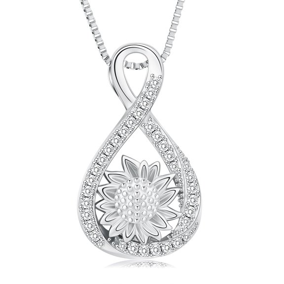 ? Sunflower Teardrop Love Infinity Urn Pendant Cremation Jewelry for Ashes Holder Memory Necklace