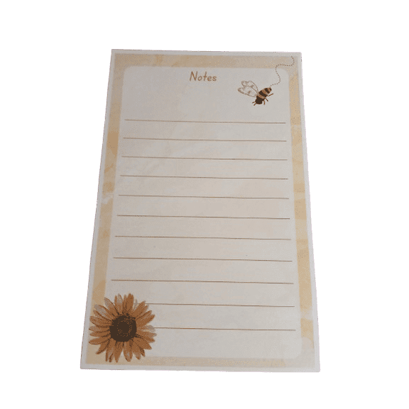 Sunflower-Themed 5.5” x 8.5” Notepad (Lined)