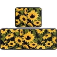 thumbnail image 1 of Sunflower Themed Kitchen Rug Set,Farmhouse Kitchen Rugs Rustic Runner Rugs with Rubber Backing,Throw Rugs Washable for Kitchen Sink,Laundry Room,Standing Desk,Country,Sunflower Kitchen Decor, 1 of 6