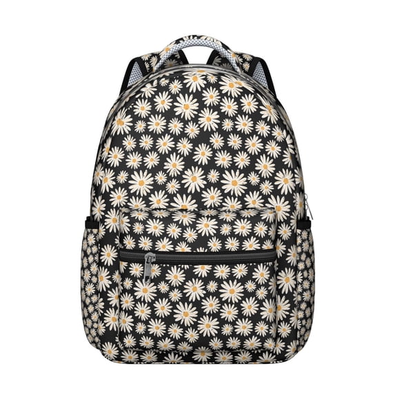 "Sunflower Themed Mesh Backpack - Breathable Flowers Print School Backpack, See-Through Design, Lightweight Floral Bookbag for Summer Campus Life"
