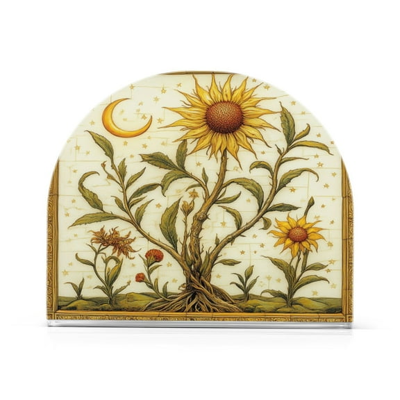 Sunflower Thick U Shape Acrylic Napkin Holder Non Slip Space Saving for Kitchen