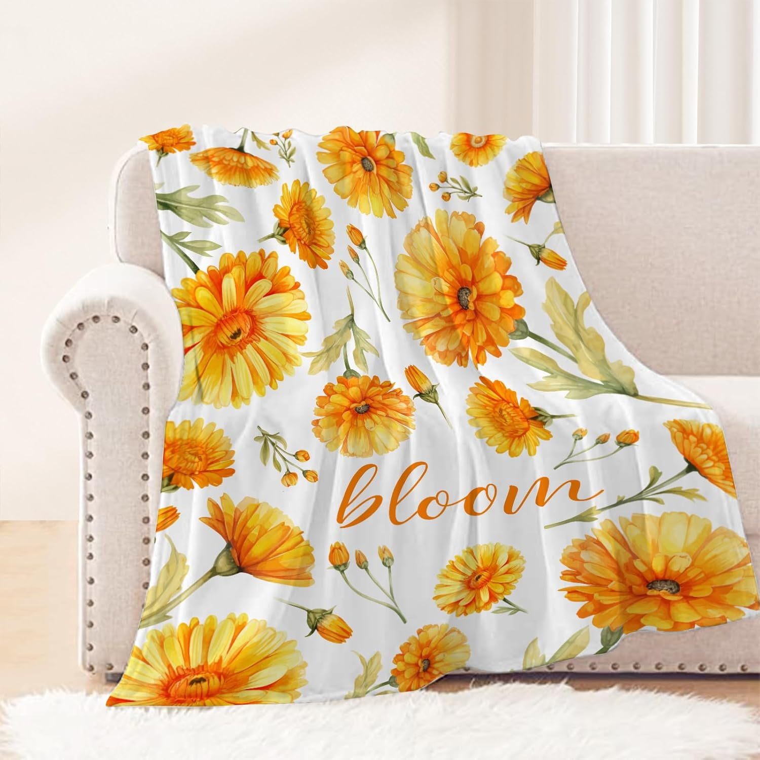 Sunflower Throw Blanket for Baby Small Spring Summer Floral Blanket Toddler Swaddle Crib Blanket Soft Fleece Blankets Gift for Baby Couch Bed Flower Decorative Blanket 30x40