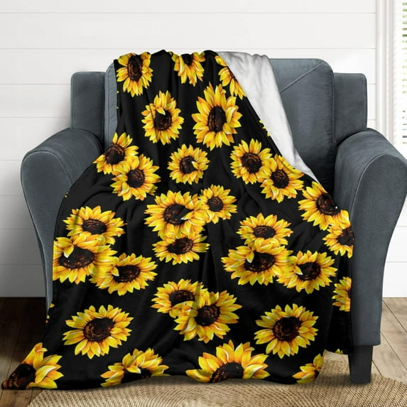 Sunflower Throw Blanket for Home Living Room Decor,Soft Warm Blanket Gifts for Women Men Kids Blankets 50x60 Inch