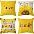 thumbnail image 1 of Sunflower Throw Pillow Covers Set of 4, Summer Outdoor Yellow Floral Throw Pillow Case For Sofa Bedroom Living Room Couch, Home Sweet Home Cushion Covers Decorative, 18 X 18 Inches, 1 of 7