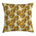 thumbnail image 1 of Sunflower Throw Pillow Cushion Cover, Vintage Style Ornament with Flowers Agriculture Nature Theme Sketchy Artwork, Decorative Square Accent Pillow Case, 18 X 18 Inches, Multicolor, by Ambesonne, 1 of 2