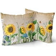 thumbnail image 1 of Sunflower Throw Pillows Butterfly Pillow Covers Honeybee Throw Pillow Cover Watercolor Yellow and Blue Floral Decorative Pillow Covers Double-Sided Printing Suitable for Home Outdoor 16x16inch, 1 of 7