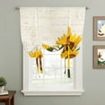 thumbnail image 1 of Sunflower Tie Up Curtain 45 Inches Long, Countryside Yellow Flower Balloon Style Kitchen Window Curtain Over Sink, Small Window Rod Pocket Curtain 34"x45", 1 of 9