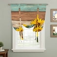 thumbnail image 1 of Sunflower Tie Up Curtain 63 Inches Long, Countryside Yellow Flower Balloon Style Kitchen Window Curtain Over Sink, Small Window Rod Pocket Curtain 52"x63", 1 of 9