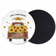 thumbnail image 1 of Sunflower Truck Coasters Set of 2, Absorbent Coasters for Drinks, Yellow Flowers Summer Botanical Watercolor Coaster for Desk Coffee Table Protection, Home Decor House Warming Gifts 4", 1 of 8