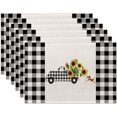thumbnail image 1 of Sunflower Truck and Dog Fall Autumn Thanksgiving Placemats Set of 6 Washable Table Mats for Kitchen Dining Table, Heat-Resistant Place Mats for Indoor Outdoor Party Holiday Decoration, 1 of 7