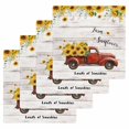 thumbnail image 1 of Sunflower Truck Kitchen Dish Towels for Drying Dishes Set of 4, Elegant Yellow Floral Summer Botanical Wooden Waffle Weave Microfiber Hand Tea Bathroom Towels Quick Dry & Absorbent Towel 12x12, 1 of 7