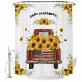 thumbnail image 1 of Sunflower Truck Shower Curtain, Waterproof Shower Curtains for Bathroom, Yellow Flowers Summer Botanical Watercolor Washable Fabric Bathtub Curtain Set Bath Decor with 12 Hooks Stall 36"x72", 1 of 8