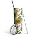 thumbnail image 1 of Sunflower Tumbler 20 Oz Travel Coffee Mug Sunflower Print Skinny Tumblers with Lid and Straw Stainless Steel Insulated Coffee Cups Gift for Sunflower Lover, 1 of 7