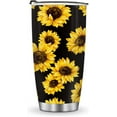 thumbnail image 1 of Sunflower Tumbler, Sunflower Gifts for Women, 20oz Stainless Steel Double Wall Vacuum Sunflowers Cup with Lid for Travel Coffee, 1 of 5