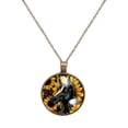 thumbnail image 1 of Sunflower Unicorn Necklace Personalized Custom Photo Round Pendant Adjustable Stainless Steel Necklaces with Gift Box for Men Women Mothers Valentine's Jewelry Gift, 1 of 6