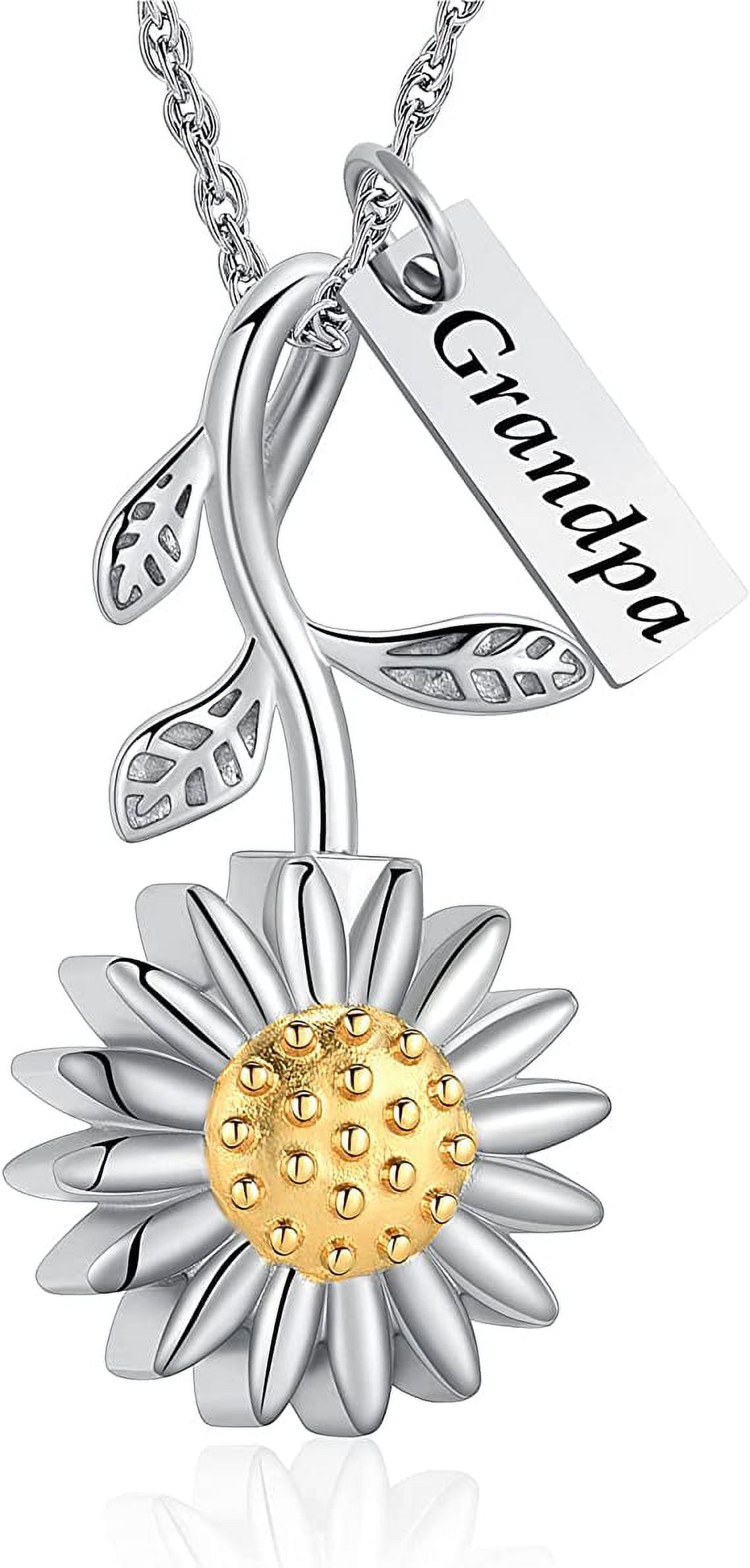 Sunflower Urn Necklace for Ashes Cremation Jewelry for Human Ashes Memorial Keepsake Pendant for Dad Mom Grandma Grandpa Walmart Business Supplies