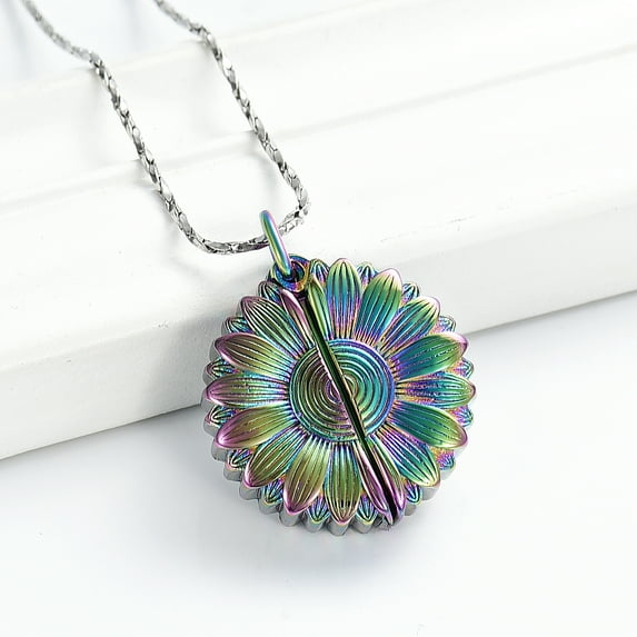 Sunflower Urn Necklace for Ashes Pendant Cremation Jewelry for Ashes Locket of Loved Ones Keepsake Pendant Jewelry Gifts for Daughter/Wife/Sister/Mom
