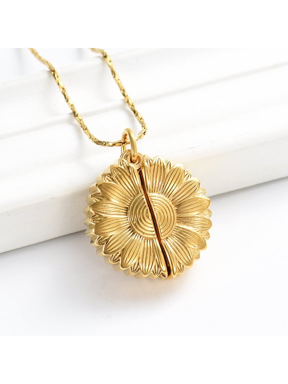 Sunflower Urn Necklace for Ashes Pendant Cremation Jewelry for Ashes Locket of Loved Ones Keepsake Pendant Jewelry Gifts for Daughter/Wife/Sister/Mom