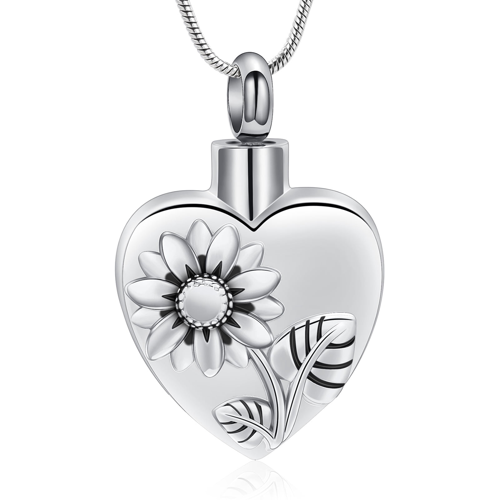 Sunflower Cremation Urn Necklace – Gold Plated Memorial Jewelry For Ashes