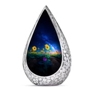 Sunflower Urns for Human Ashes - Blue Mini Keepsake Urn for Human Ashes Men & Women for Memorial - 3 Inch Small Cremation Urn With Lid