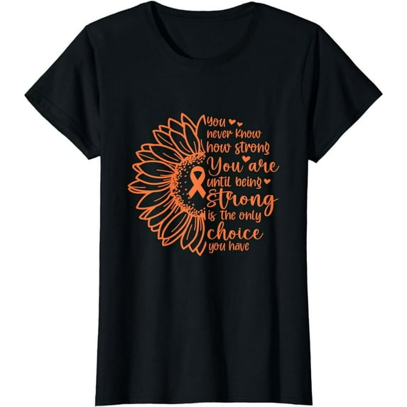 Sunflower Uterine Cancer Strong Awareness Ribbon T-Shirt