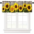thumbnail image 1 of Sunflower Valances Curtain Sunflower Farmhouse Kitchen Windows Valances Rod Pocket Wood Window Treatment Short Topper Curtains for Kitchen Bathroom Living Room 1 Panel,54x18 inch, 1 of 5