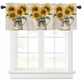 thumbnail image 1 of Sunflower Valances for Windows Farmhouse Kitchen Curtains Valances Rod Pocket Valance Curtains for Kitchen Windows Farm Floral Watercolor Plaid Botanicals Window Valances for Bathroom Bedroom 42"x12", 1 of 6