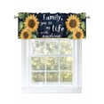 thumbnail image 1 of Sunflower Valances for Windows, Rod Pocket Kitchen Valance Curtains - Soft & Washable Small Window Treatment for Living Room,&nbsp;Bathroom, Vintage Watercolor Floral, 54x18inch, 1 of 9