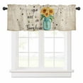 thumbnail image 1 of Sunflower Valances for Windows You Are My Sunshine Yellow Flower Bee Plant Retro Rod Pocket Curtain Valance Window Treatment Short Curtains for Kitchen Living Room, 42"x18", 1 of 5