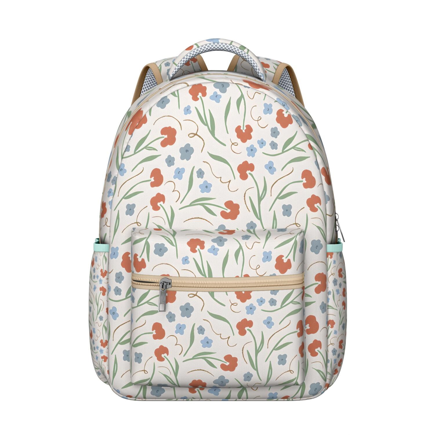 Handpainted Floral Sunflower Vegan Leather Backpack - Black & Teal Hand-Painted Leather Cross Body Bag - Flowers – Bethan  main image 3