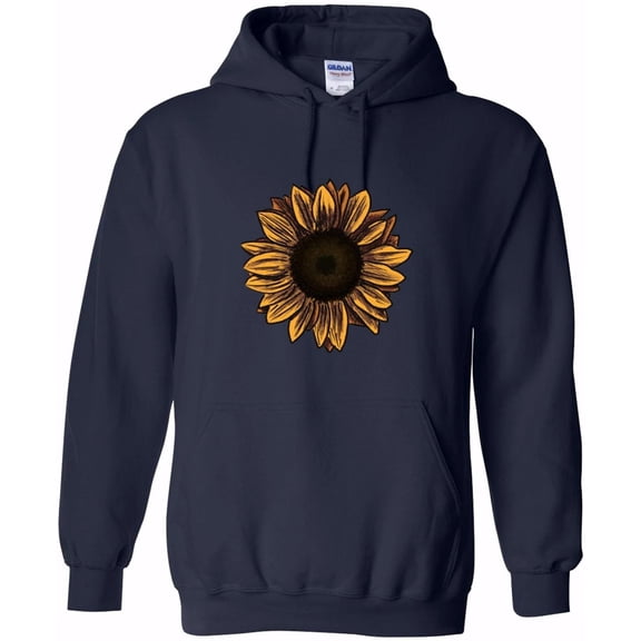 Sunflower Vibe Floral Sunshine Summer Botanical Graphic Print Hoodie